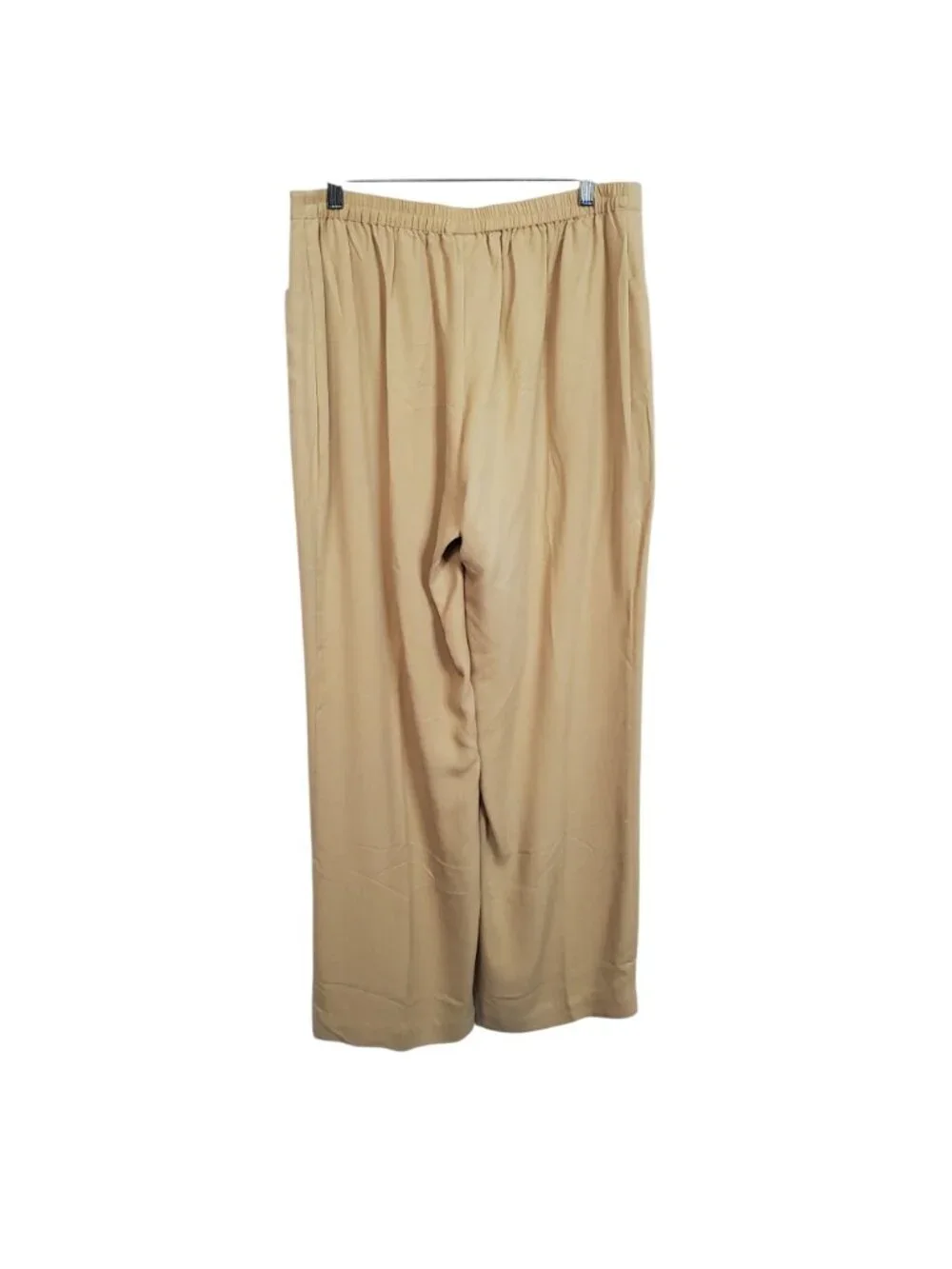 Soft Surroundings Sz L Pants Tencel Wide Leg Light Pull On Flowy Relaxed Beige - Picture 2 of 9